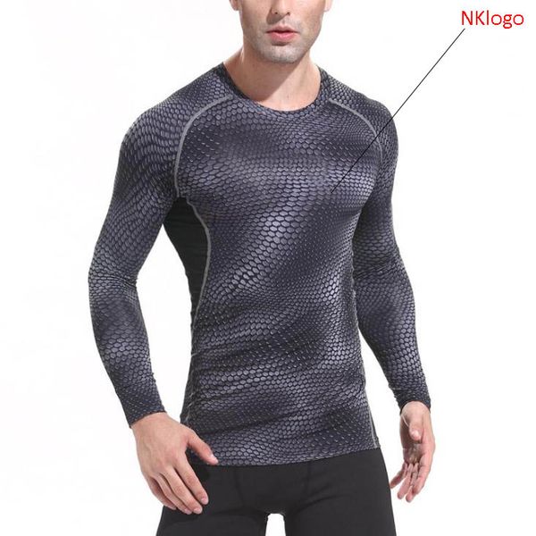 

new 2019 autumn winter sport gym skinny long sleeve cycling running jogging camouflage t shirt men, White;black