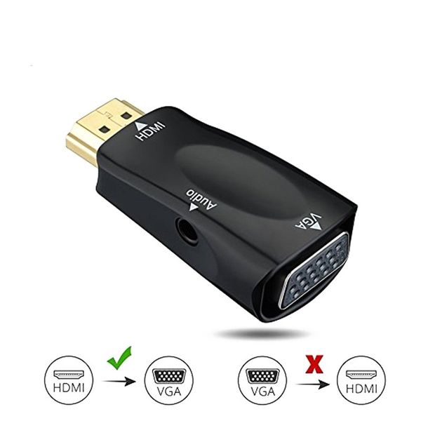 

hdmi to vga adapter audio cable converter male to female support hd 1080p for xbox360 ps3 ps4 pc laptv box projector