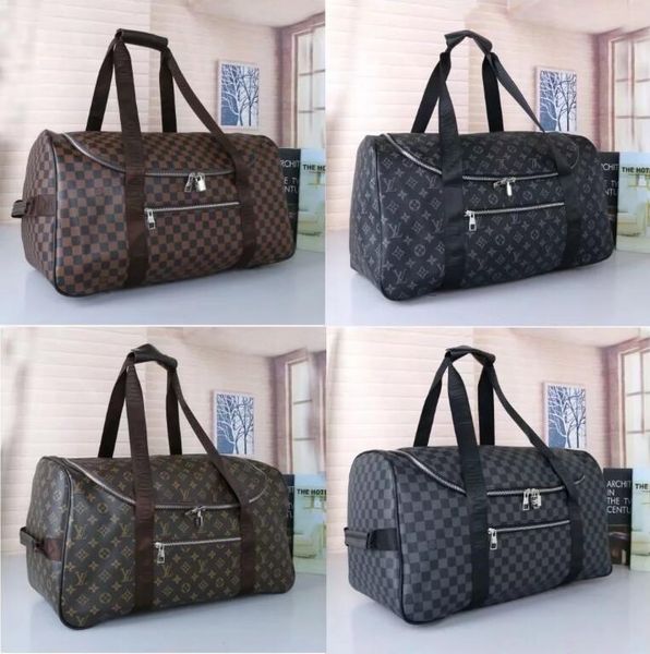 

2016 new fa hion men women travel bag duffle bag leather luggage handbag large capacity port 55cm bag