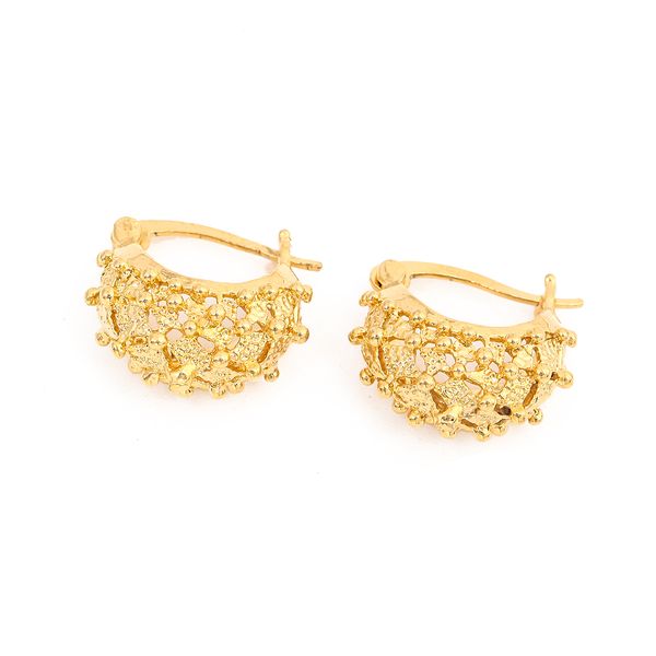 

trendy elegant geometry gold plated oval round stud hoop earrings, Golden;silver