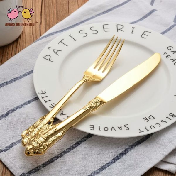 

глянцевая золото wed посуда столовые приборы ложка нож вилка золото из нержавеющей flatware посуда в посудомоечной машине hotel restaurant