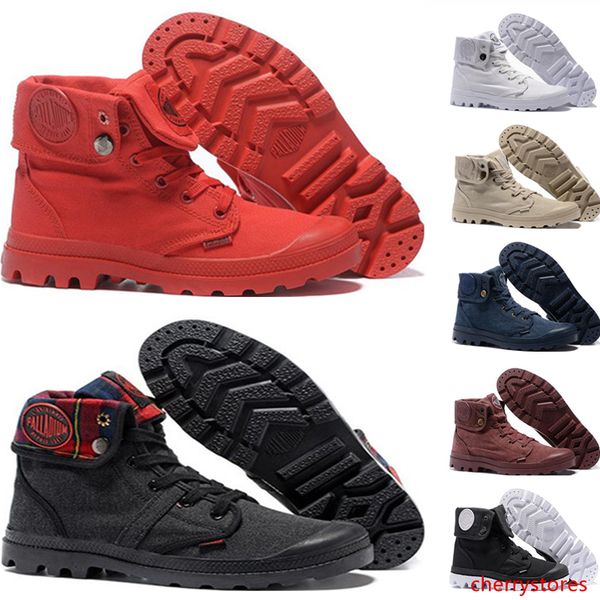 

new arrive palladium pallabrouse ankle boots for mens women designer red canvas sneakers casual man army green sky blue trainer shoes 36-45