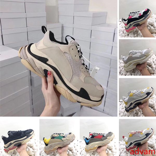 

2020 fashion luxury designer triple s paris 17fw sneakers men women trainers sports casual dad shoes triple-s beige black vintage chaussures