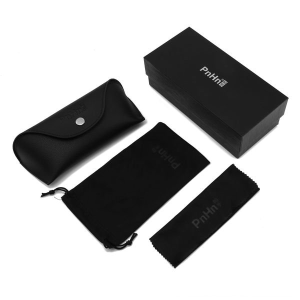 

pnhn packaging matching packaging leather carton glasses box paper box mirror cloth mirror bag set sun glasses suitable, Blue