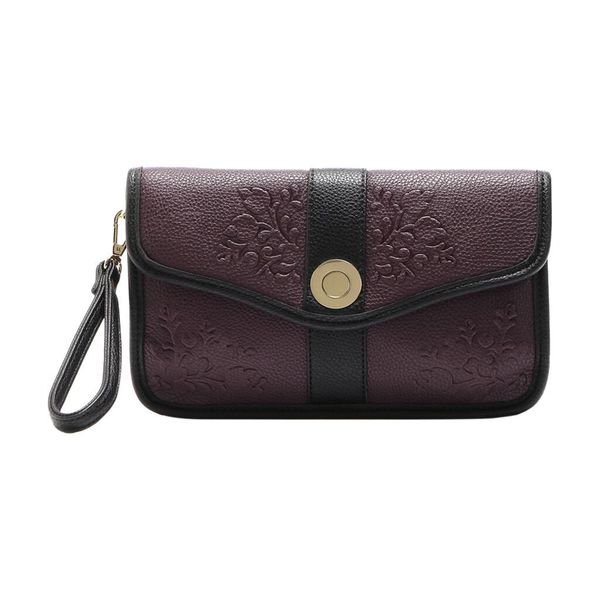

maison fabre women clutch leather wallet female long wallet women money handbag clutch bag coin card pack purse, Red;black