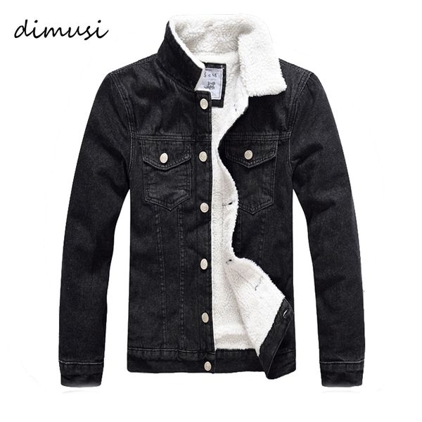 

men's jackets dimusi men jacket and coat trendy warm fleece denim 2021 winter fashion mens jean outwear male cowboy 5xl,ta126, Black;brown