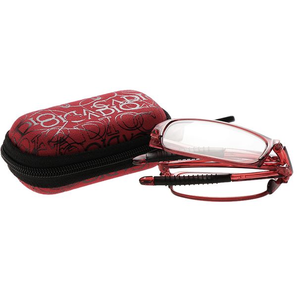 

fashion folding reading glasses eyeglass with case +1.0 +1.5 +2.0 +2.5 +3.0 +3.5 +4.0 magnifier women men eyewear, Silver