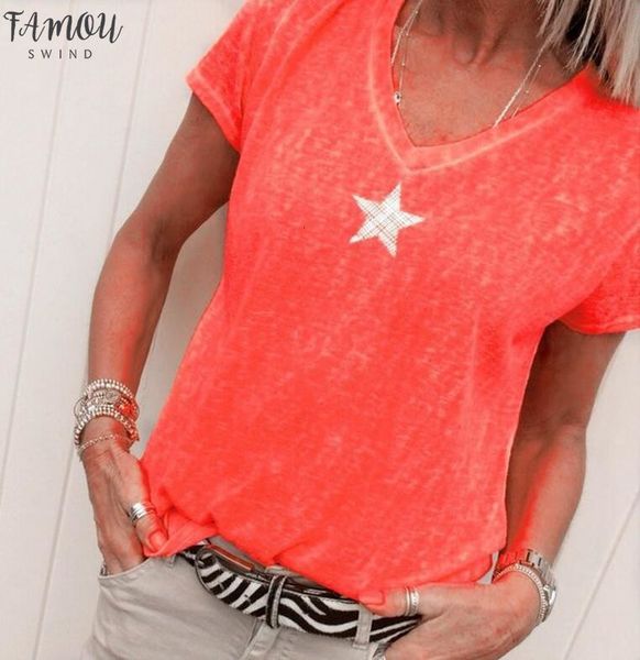 

women tees female star short sleeve v neck summer beboho cotton casual feminino ladies t geometric shirts plus size, White