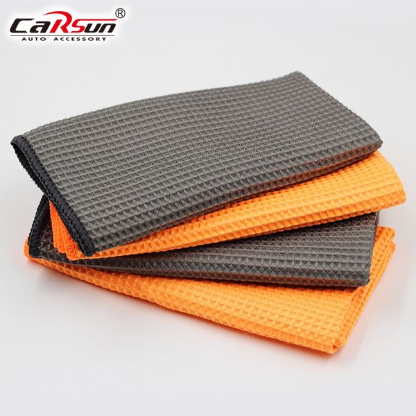 

car microfiber glass cleaning towels with waffle weave water magnet drying cloth for car, bath, kitchen & dogs