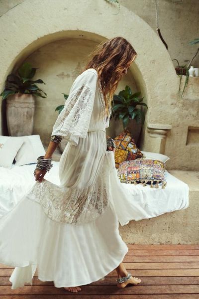 

2020 women's new cotton lace dress beach style sweet summer maxi dress solid v-neck ankle length holiday ethnic boho, White;black