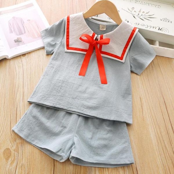 

summer baby girls casual clothing sets 2 pcs children infant short sleeve t-shirt + shorts clothes suits, White