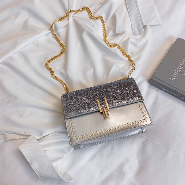 

2019 spring and summer new wild chain sequins small square bag korean fashion mini bag women's singles