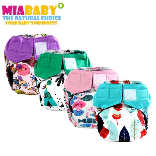 

miababy newborn charcoal bamboo aio cloth diaper,double leaking guards, fits 0-3months baby or 6-19 lbs, washable and reusable