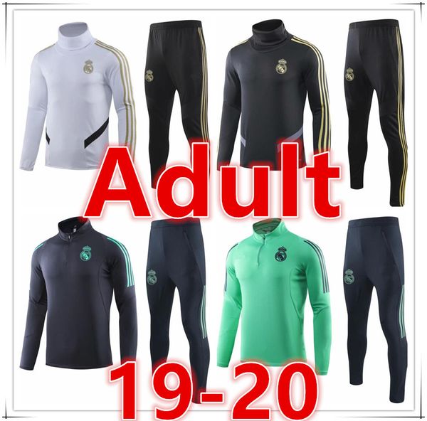 

chandal real madrid jerseys real madrid tracksuit algeria 2019 2020 mens soccer tracksuit football tracksuit football training suit jogging, Black