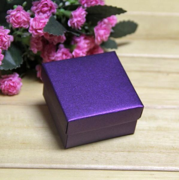 

10pcs/lot dark purple jewelry boxes mini candy packaging box kraft paper gift box wedding favor 6.5x6.5x3.8cm