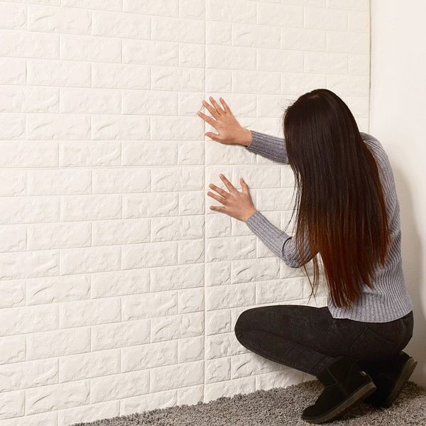 

70*77cm 3d brick wall stickers wallpaper decor foam waterproof wall covering wallpaper for kids living room