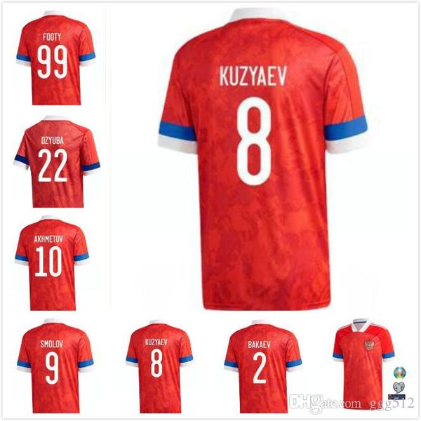 

2020 russia national football team soccer jersey 2019 russia home dzyuba golovin akhmetov football shirts, Black;yellow