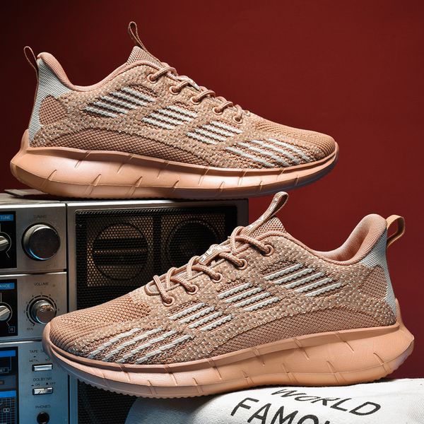 

men mesh men sport shoes lightweight outdoor solid sneakers breathable training jogging running casual trend shoes 39-45