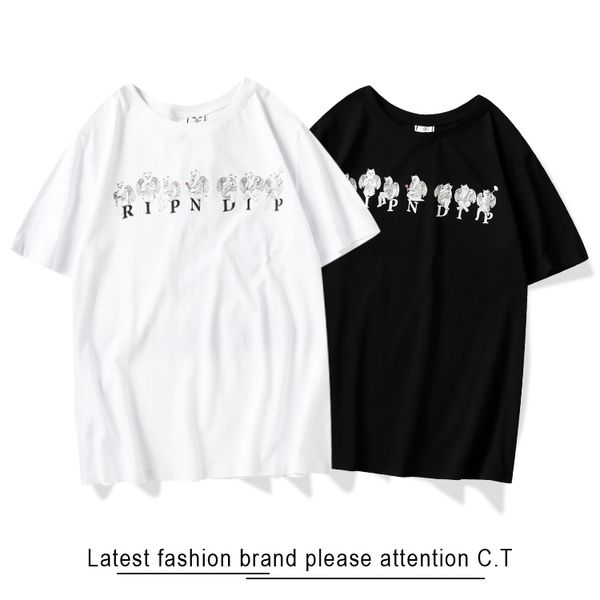 

20 / ripdip мужского дизайнерских футболок итальянской роскоши воздух бренд мужской обувь высокого качество частных заказ бутики хлопок плат, White;black