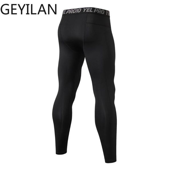 

идущие сжатия брюки колготки мужчины спорт гетры фитнес спортивная длинные брюки gym тренировочные брюки тощий легинсы hombre, Black