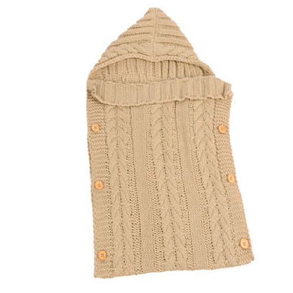 

newborn baby knitting wool crochet sleeping bag button swaddle wrap swaddling blanket with hat pgraphy hug blanket stroller