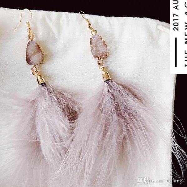 

designer jewelry acrylic dangle earrings spar feather tassel pendant earrings lightly simple for women fashion, Silver