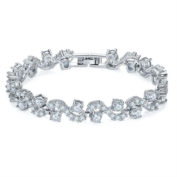 

2 color mona lisa zircon bracelet for women crystal from cz stones special store, Black