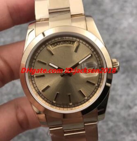 

2020 new style men wristwatch 118208 36mm gold dial a2813 automatic stainless steel bracelet fashion watch luxury wristwatch, Slivery;brown