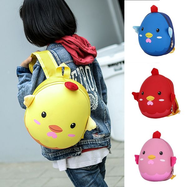 

children kids boys girls fashion cute cartoon 3d chick shoulder backpack bags