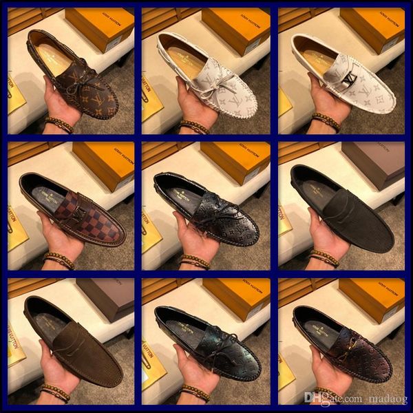 

20fw 46 белых синего men loafers спилок men повседневной обуви luxury бренды light soft мокасины дышащих скольжения по мужскому flats yeye5, Black