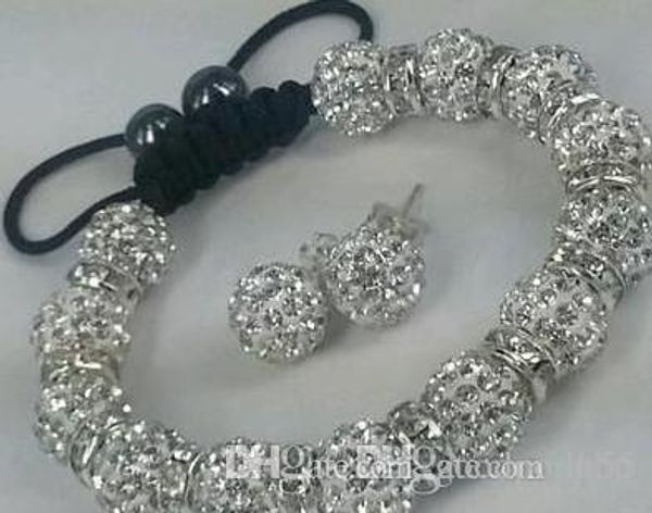 2019 Fashion 10 mm Strass Boule Disco Perles Shamballa Bracelets For Women