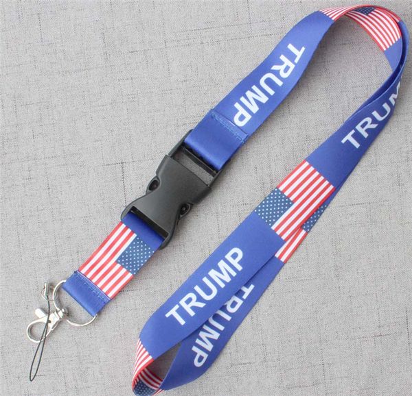 

new trump lanyards u.s.a removable flag of the united states key chains badge pendant party gift moble phone lanyard 5001