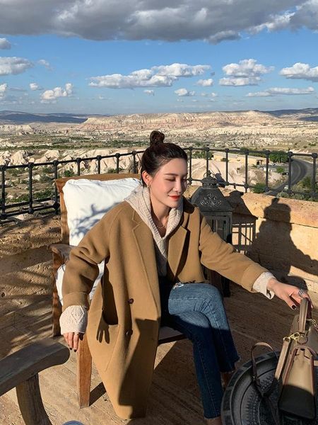 

double sided cashmere korean version of the long s112, Black