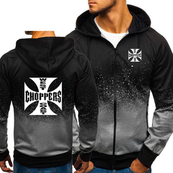 

spring autumn sweatshirt west coast choppers gradient hoodies men streetwear fleece zipper jacket men hip hop harajuku tracksuip