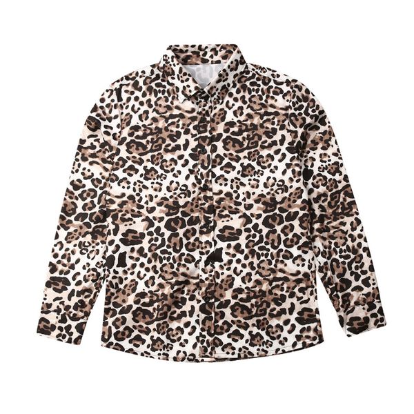 

new men's fashion gothic style long-sleeved v-neck button leopard shirt casual slim fashion shirt polyester, White;black
