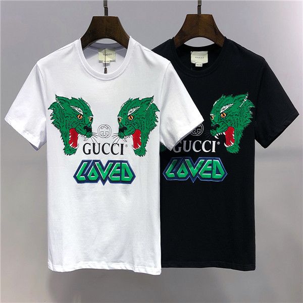 

19 лето новый дизайнер для мужчин печати мужская одежда марка с коротким рукавом футболка женские топы высокого качества medusa футболки m-3, White;black