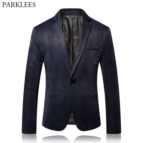 

luxury dragon jacquard tuxedo suit blazer male 2019 brand new one button vertical striped mens dress blazers blazer masculino, White;black