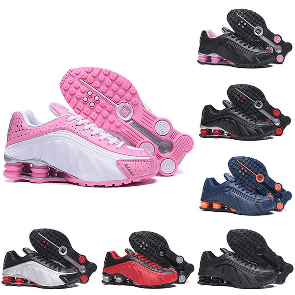 

New Shox R4 OG 301 Running Shoes Men Women Triple White Black Red Navy Gold Silver Mens Trainer Tennis Athletic Sports Sneakers 36-46
