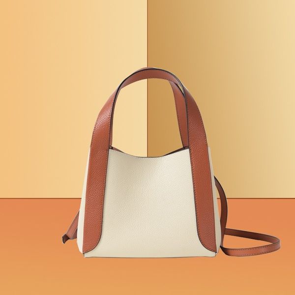 

women's bag 2020 new style vegetable basket layer cowhide portable bucket bag fashion leather single shoulder messenger