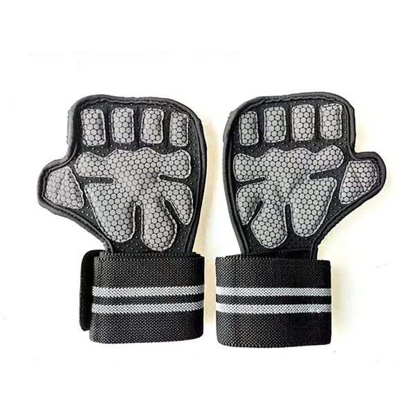 

wrist straps weight lifting training gloves women men fitness body building gymnastics grips hand palm protector, Black