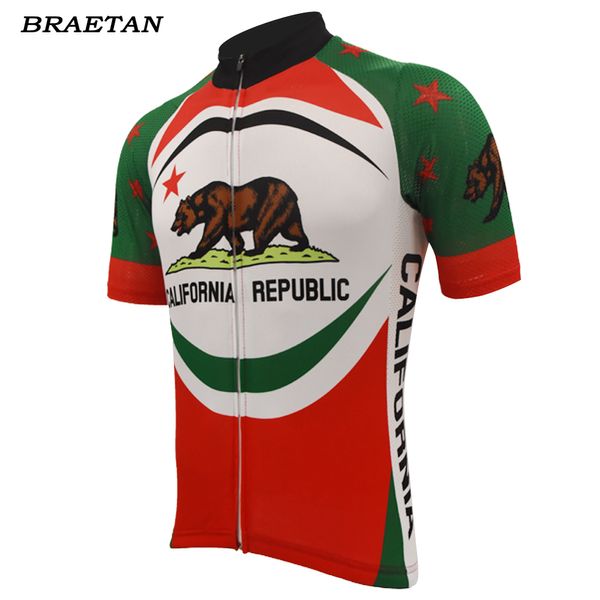 

california republic men cycling jersey red green short sleeve bike clothing cycling wear jersey bicycle clothes maxhonor, Black;red