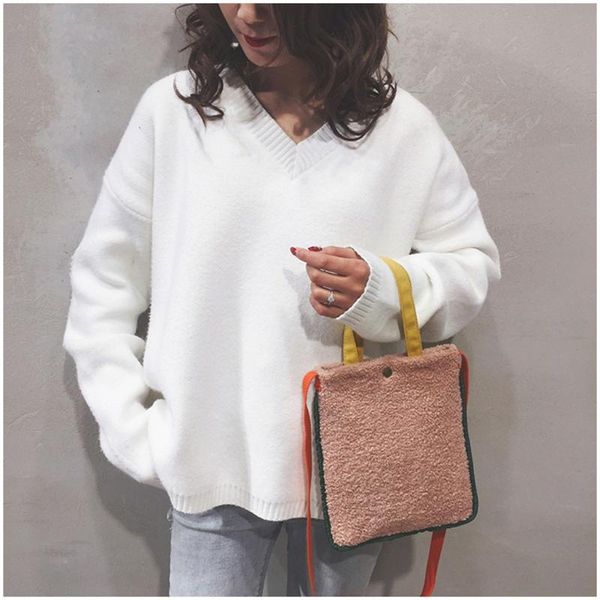 

women's bag 2020 new plush handbags fashion wild messenger shoulder bag casual shopping tote bags handle sac main femme