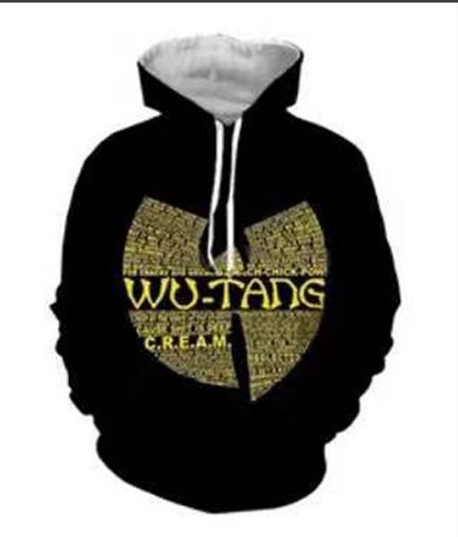 

wu tang mens дизайнер новая мода прохладный толстовка толстовки мужчины женщины 3d печати wu tang clan мода горячий streetwear с длинным рук, Black