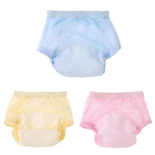 

solid color breathable reusable cloth infant newborn baby diapers elastic underwear mesh nappies training pants baby accessories