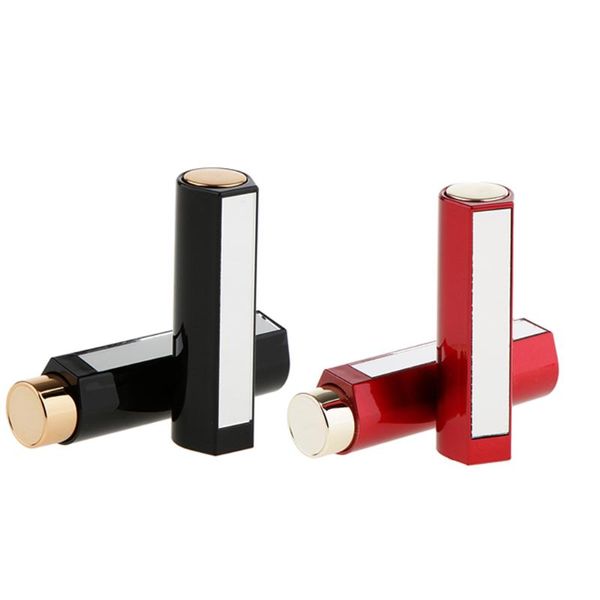 

2pcs empty lipstick tubes containers cases red black with mirror diy 12.1mm