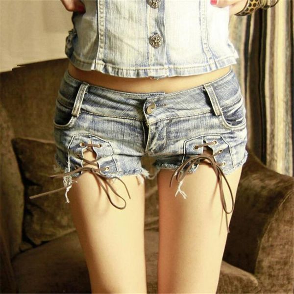 

women's shorts ladies short jeans women fashion low waist split drawstring beach vacation denim, White;black