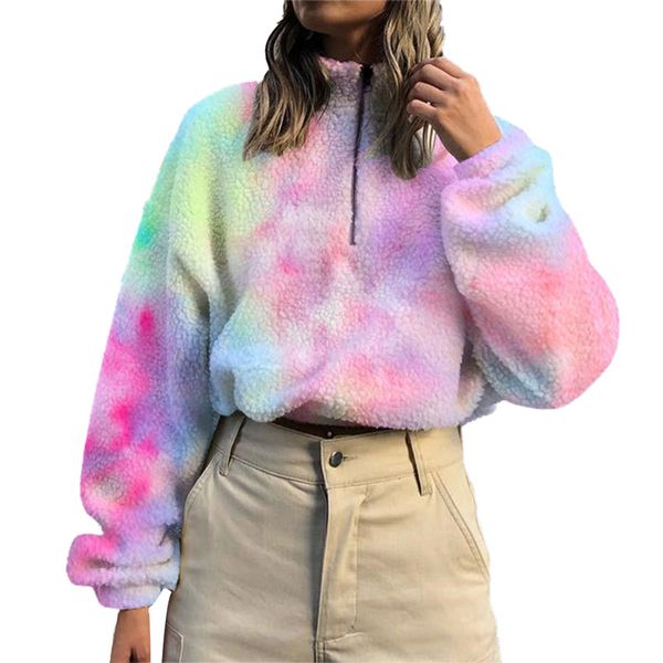 

winter/autumn women clothing sweatshirts casual pullovers turtleneck street zipper hoodie female outwear sweatshirt korean new, Black