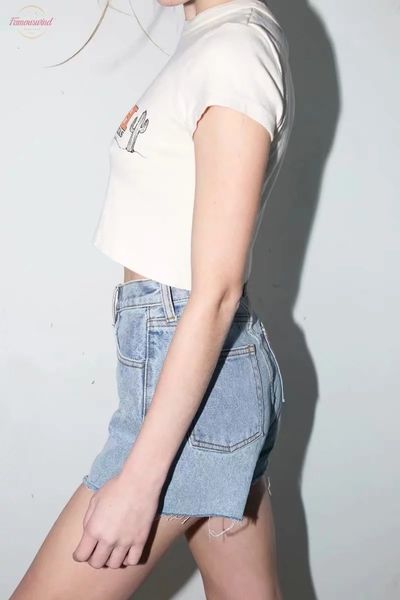 

women horse riding print crop tee cotton short sleeve crop t shirt drop shipping good quality, White