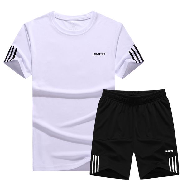 

plus size 5xl 6xl 7xl -9xl men's casual sets 2020 summer tracksuit men sportswear 2 pieces set shorts + t shirt male sportsuit, Gray