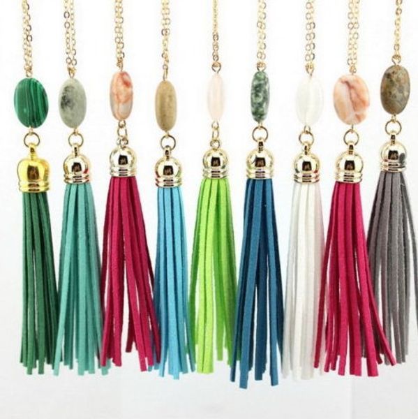 

jg1 natrual stone tassel druzy boho stone pendants necklace long necklace for women girl jewelry 3039, Silver